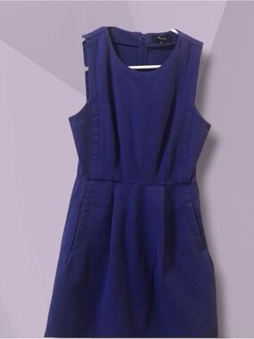 Madewell Royal Blue Sleeveless Dress with Hidden Pockets